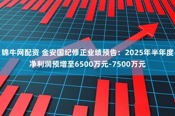 锦牛网配资 金安国纪修正业绩预告：2025年半年度净利润预增至6500万元-7500万元